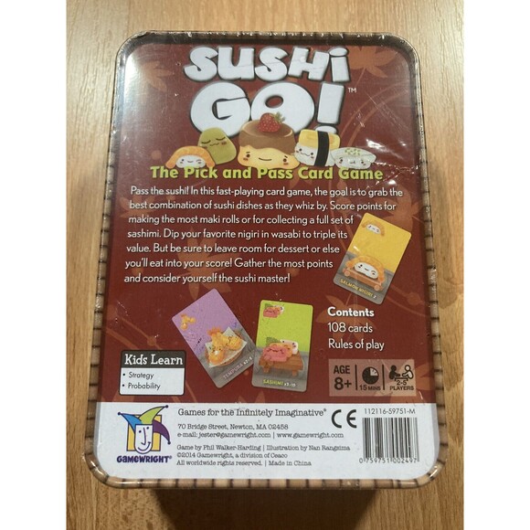 Sushi Go! The Pick and Pass Card Family Game 2-5 Players Quick Game NEW SEALED - Picture 2 of 2